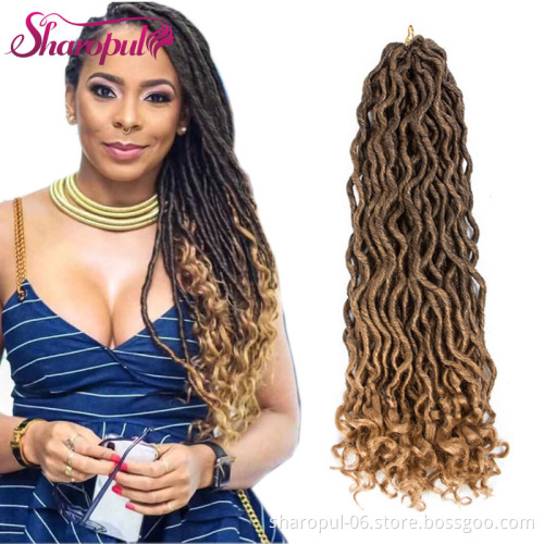 Faux Locs Curly Wavy woman Braiding Hair 24Strands Crochet Braids Hair Dreadlocks Hair Extension